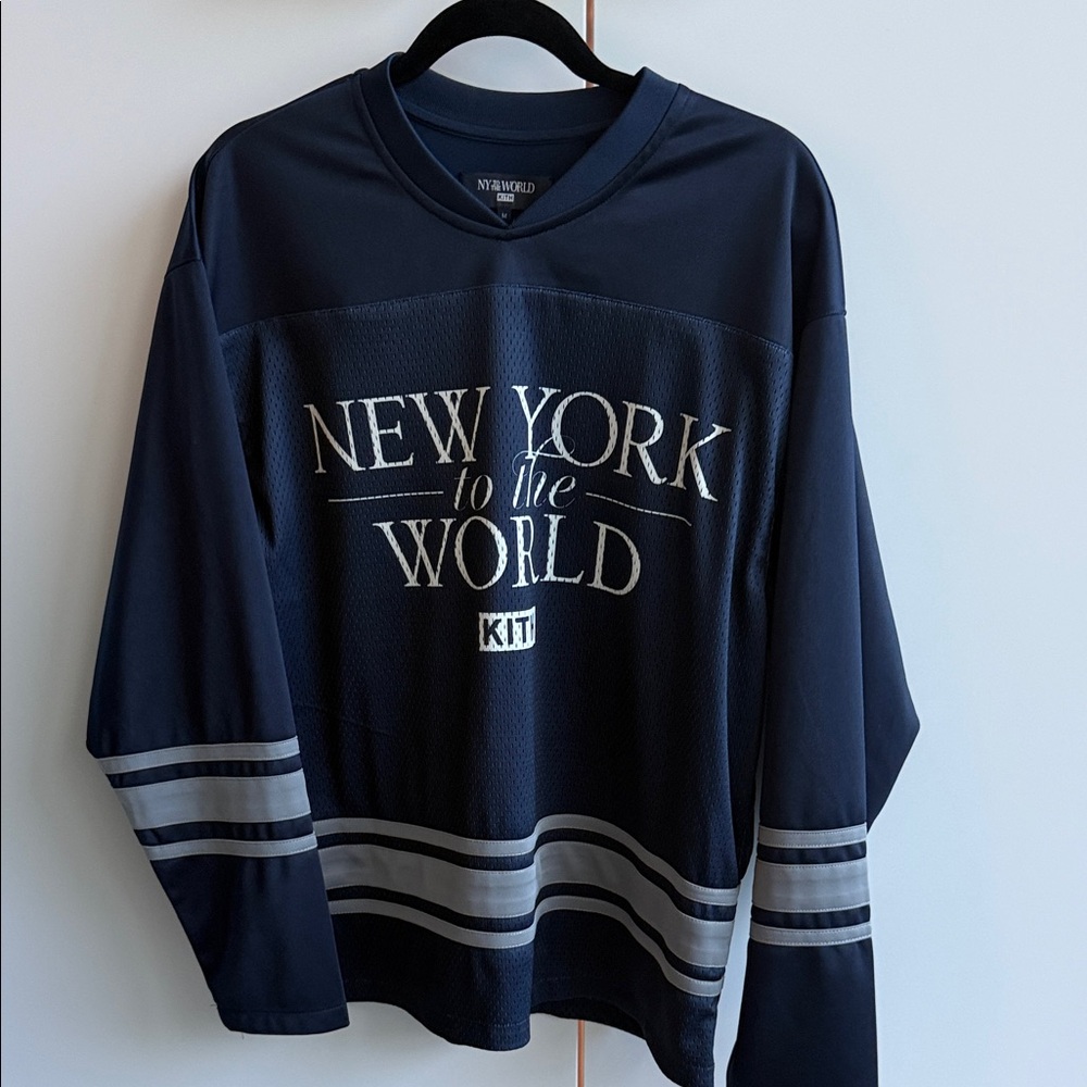 Kith Navy Crewneck Sweater with Graphic Design
